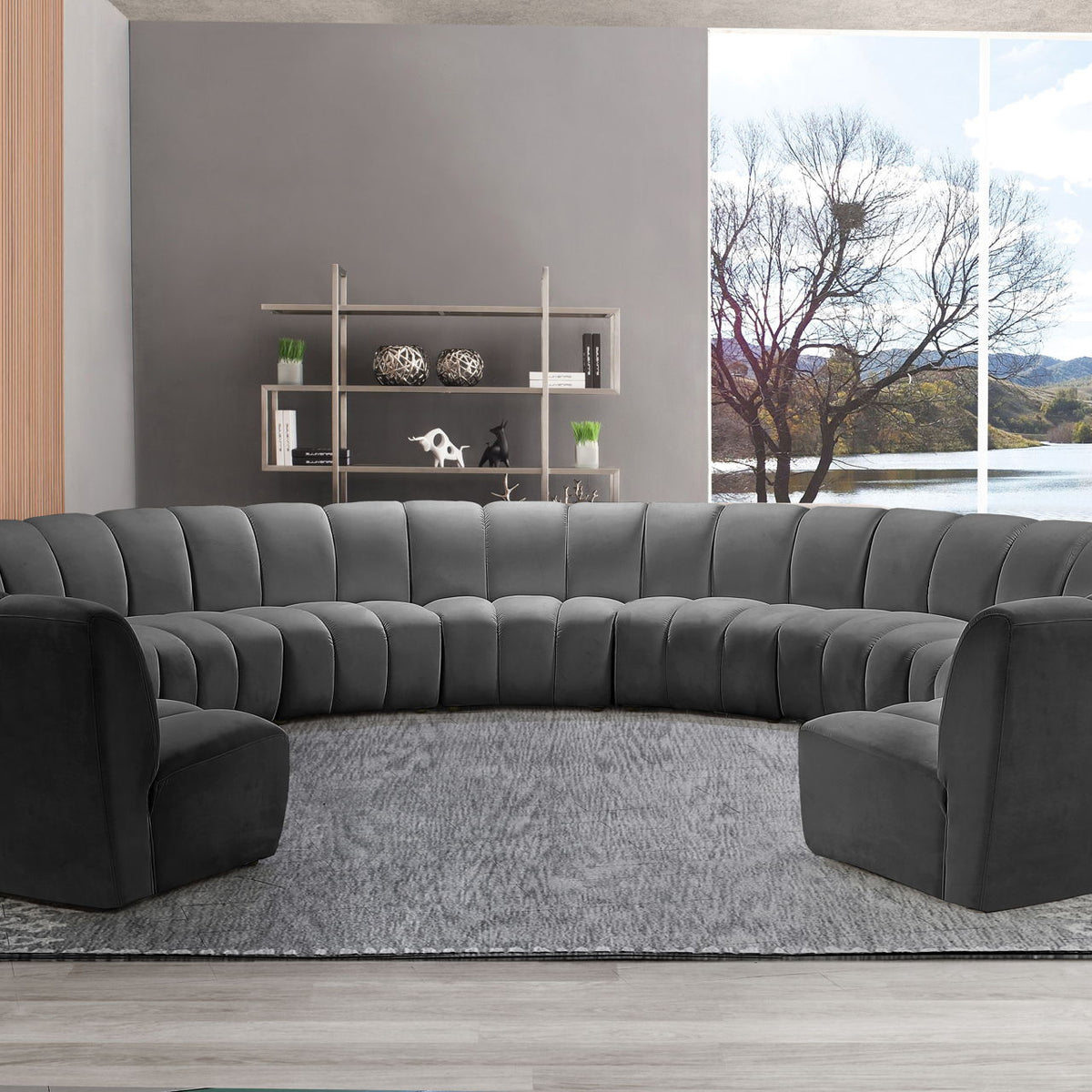 Infinity - 11 Piece Velvet Modular Sectional