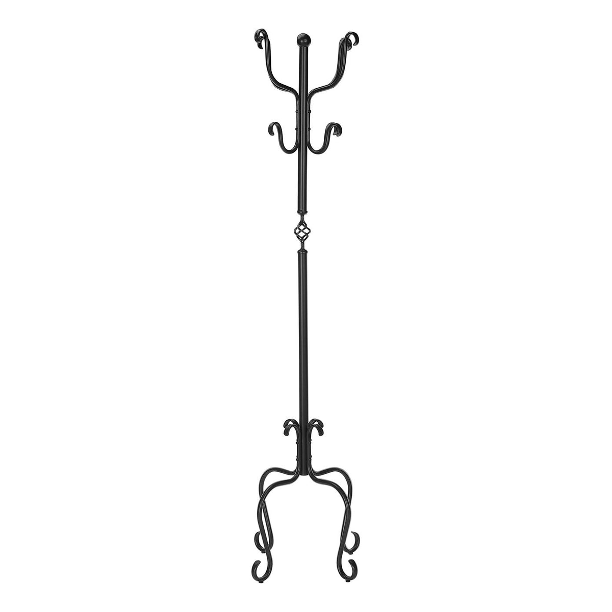 Coat Rack, Hall Tree, Free Standing, 8 Hooks, Entryway, Transitional - Black