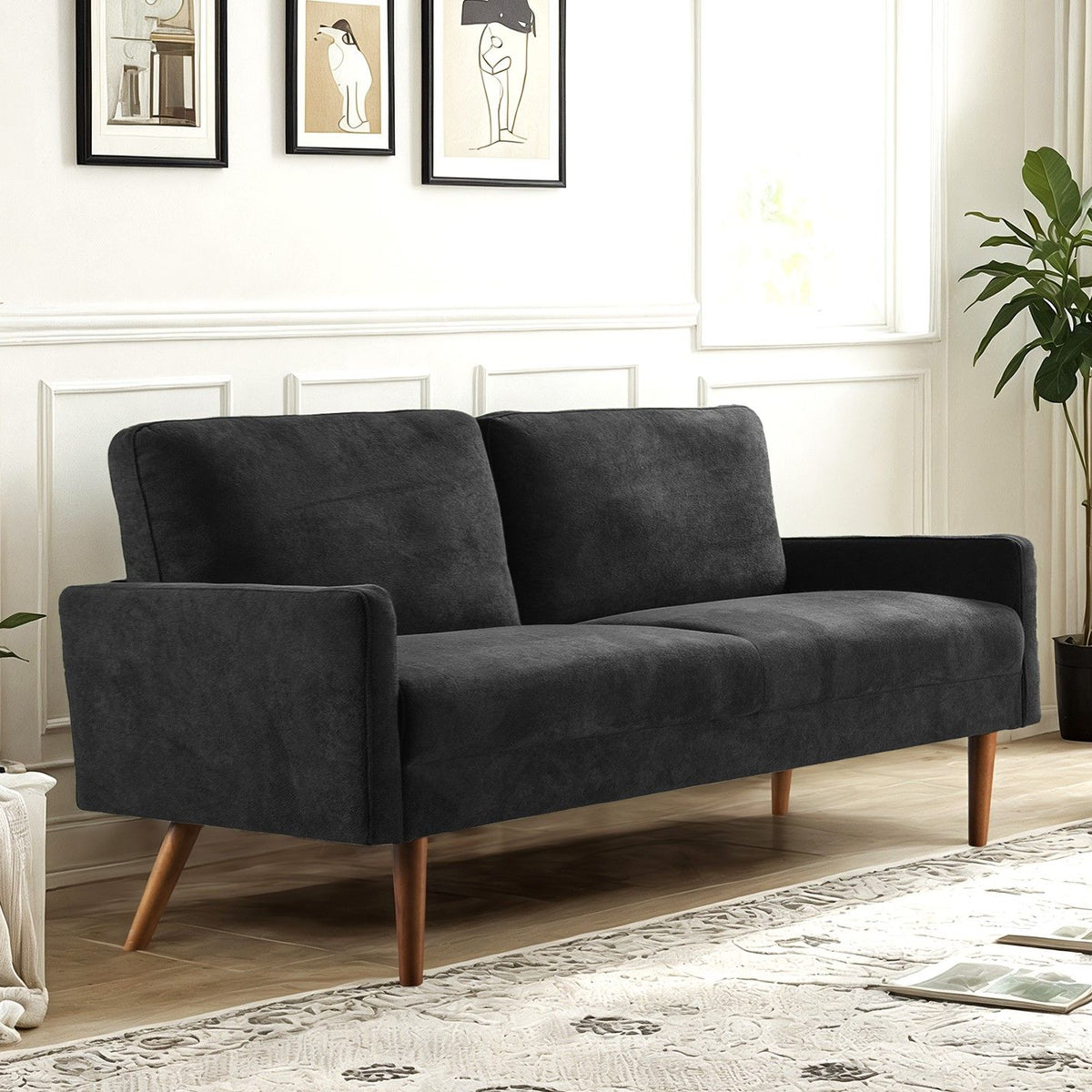 Sofa, European Style With Sleek Design, Modern & Vintage Flair, Upholstered 3 Seater Couch