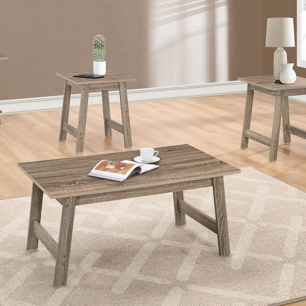 Table Set, Coffee, End, Side, Accent, Living Room Transitional (Set of 3)