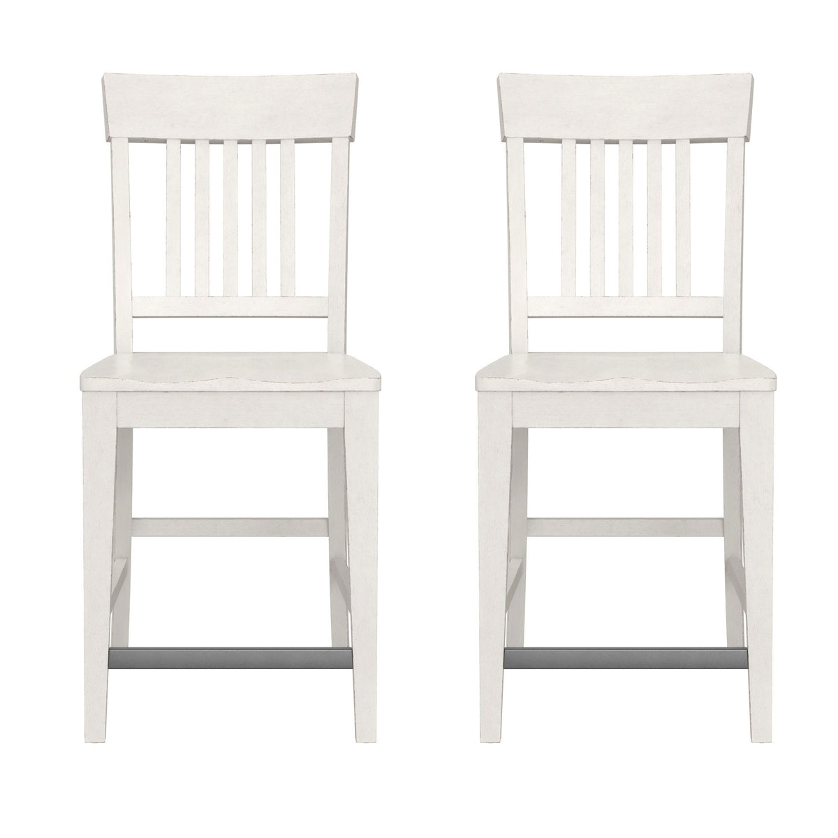 Haidel - Slat Back Counter Stools (Set of 2) - White