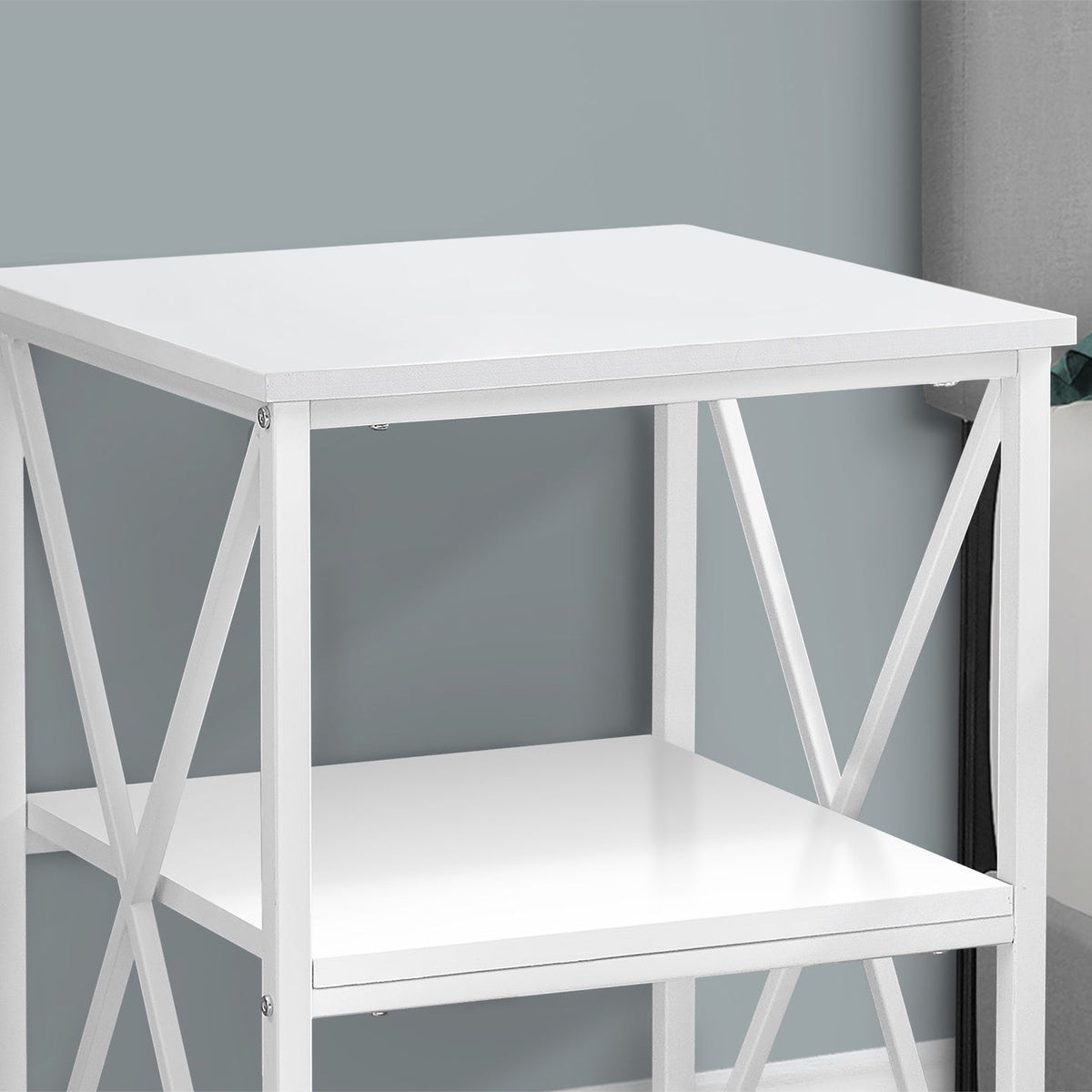 3 Tier Accent Table, Side Marble Look Contemporary & Modern