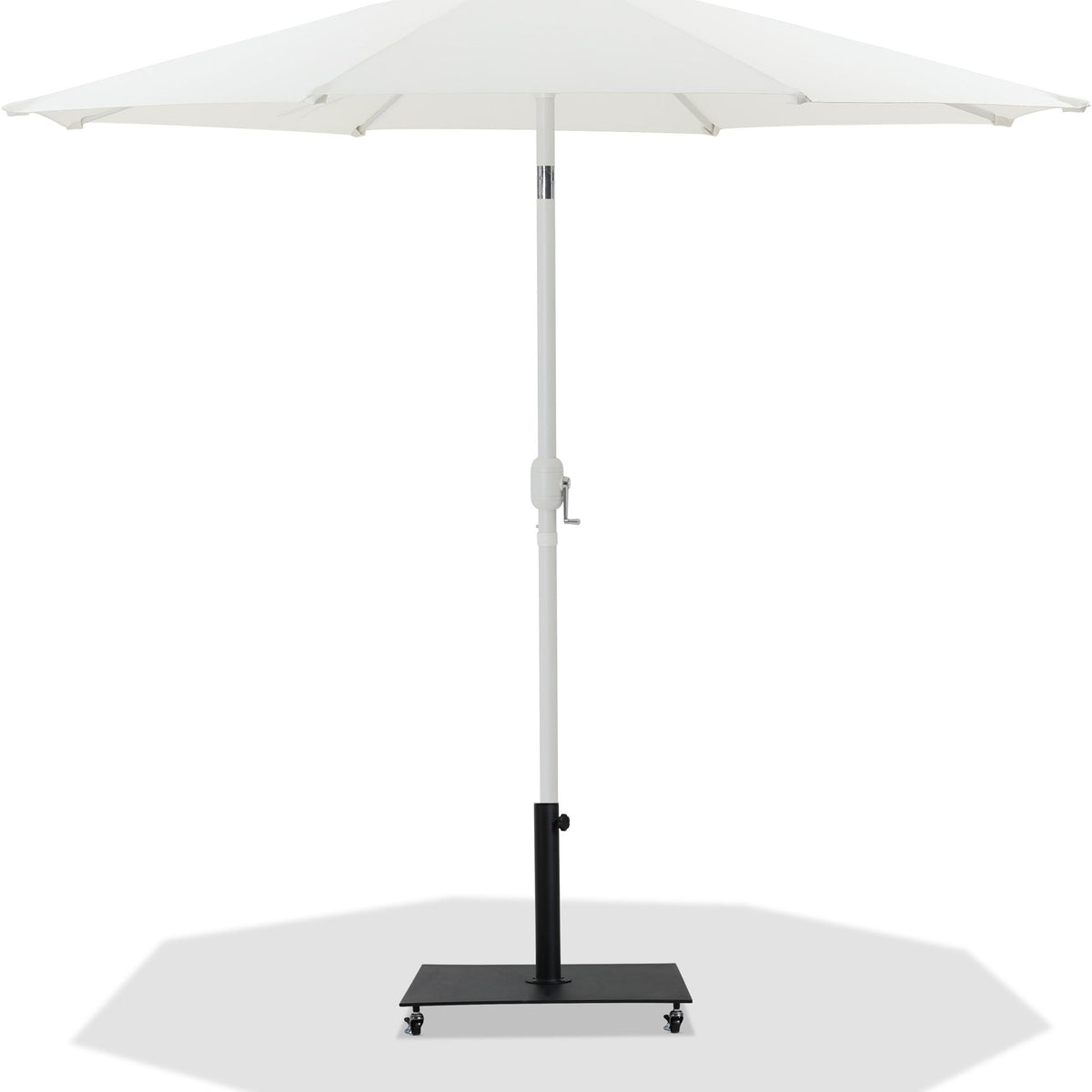 Fiji - Aluminum Patio Umbrella With Square Black And White Base