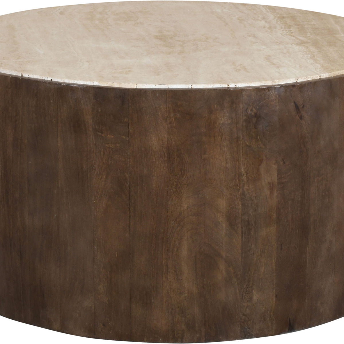 Solstice - Travertine And Mango Wood Table