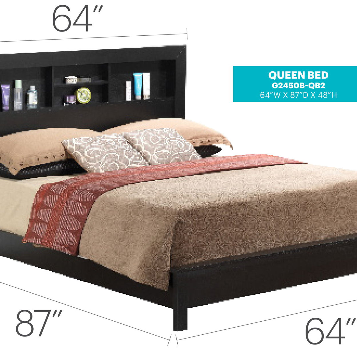 Bed With Transitional Design Stylish