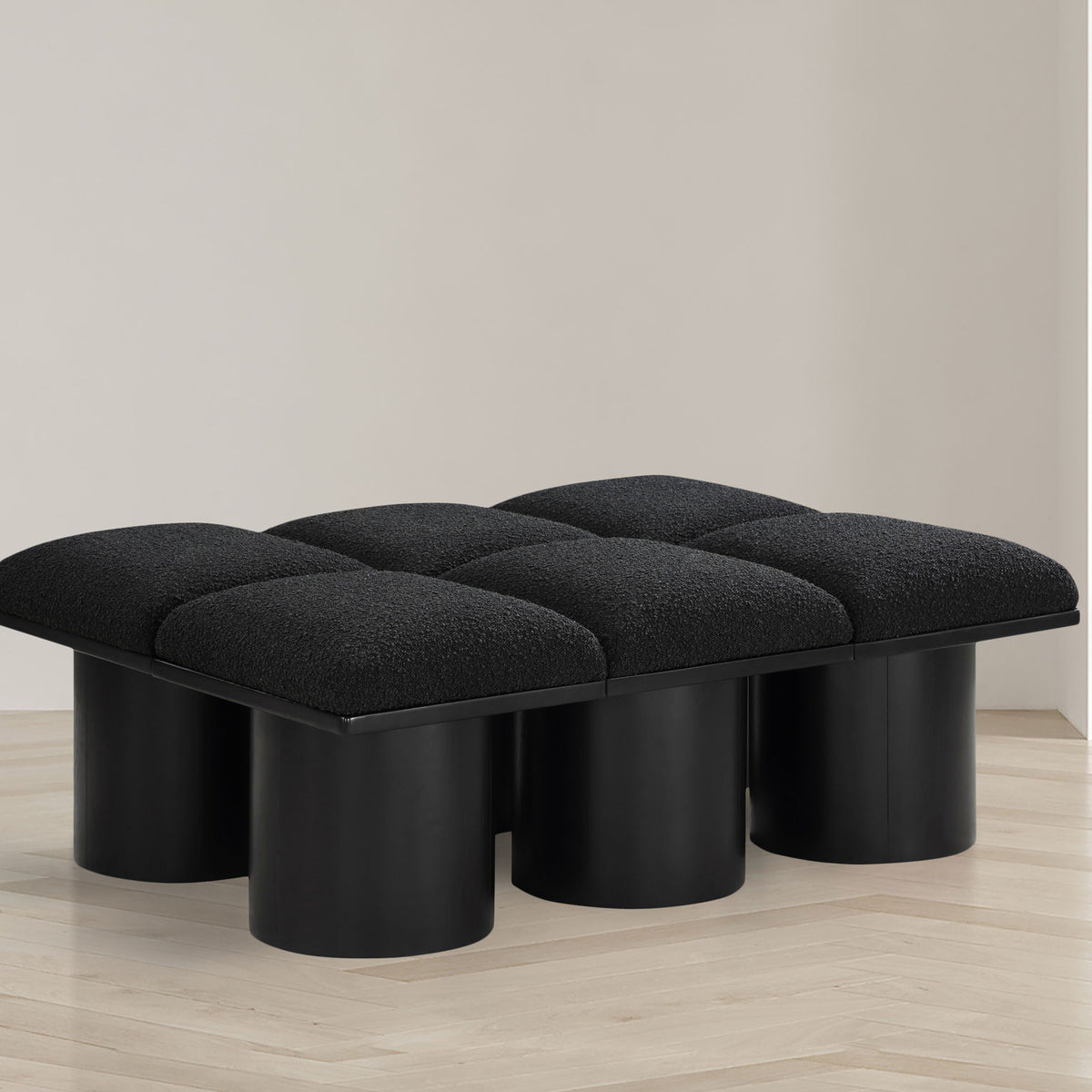 Pavilion - 6 Piece Modular Bench With Black Base