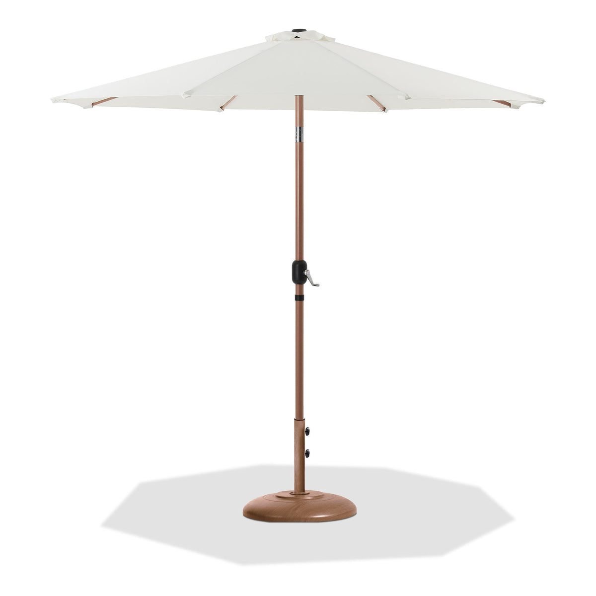 Fiji - Aluminum Patio Umbrella With Round Teak Base