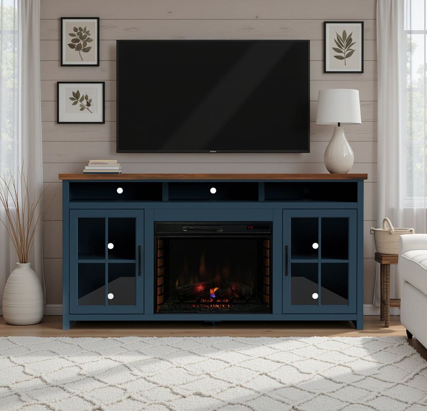 Nantucket - 74" Fireplace TV Stand Console