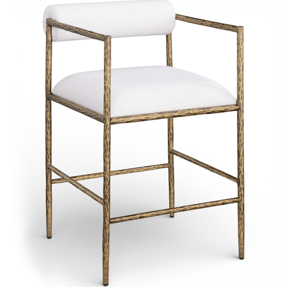 Axis - Linen Textured Cream Fabric Upholstered Counter Stool (Set of 2)
