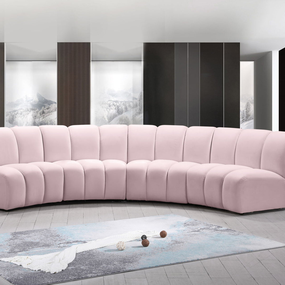 Infinity - 4 Piece Velvet Modular Sectional
