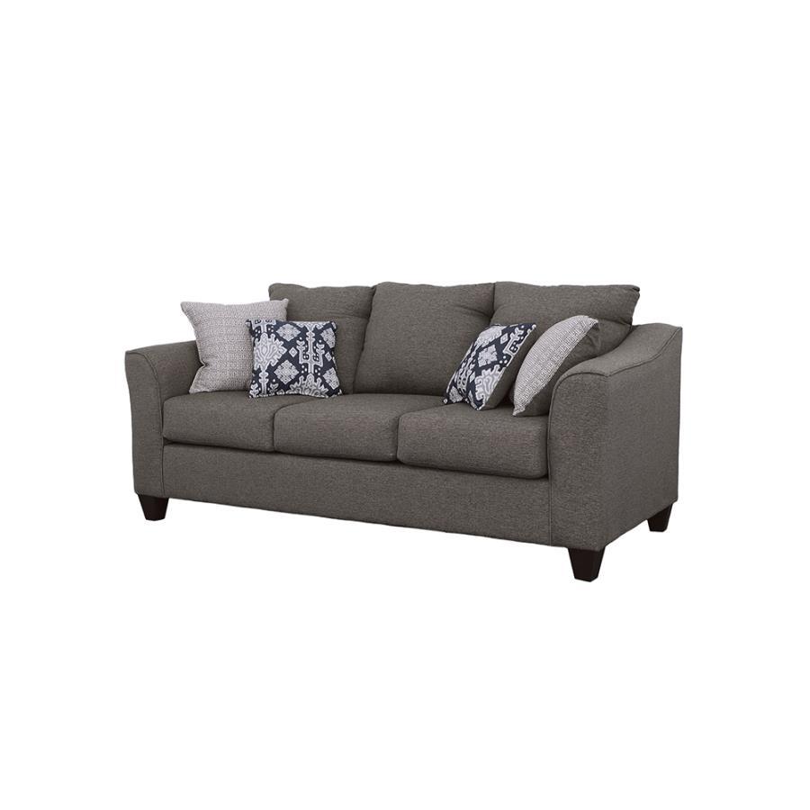 Salizar - Upholstered Flared Arm Sofa - Charcoal Gray