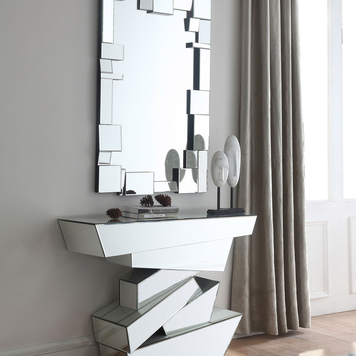 Jade - Console Table - Pearl Silver