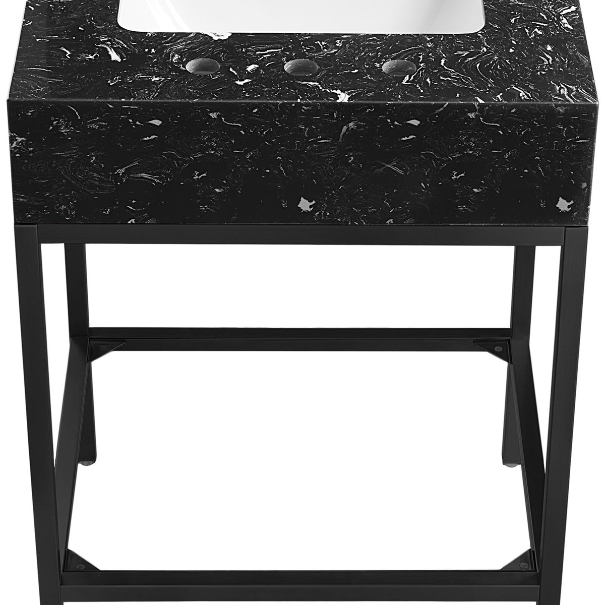 Marmo - Engineered Marble Bathroom Vanity With Black Base