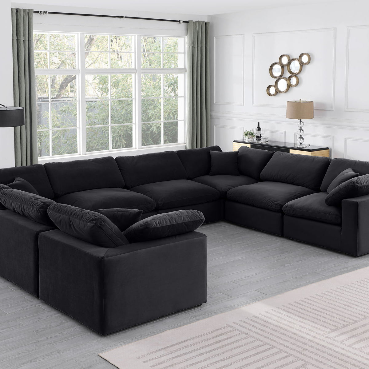 Comfy - 8 Piece Velvet Modular Sectional