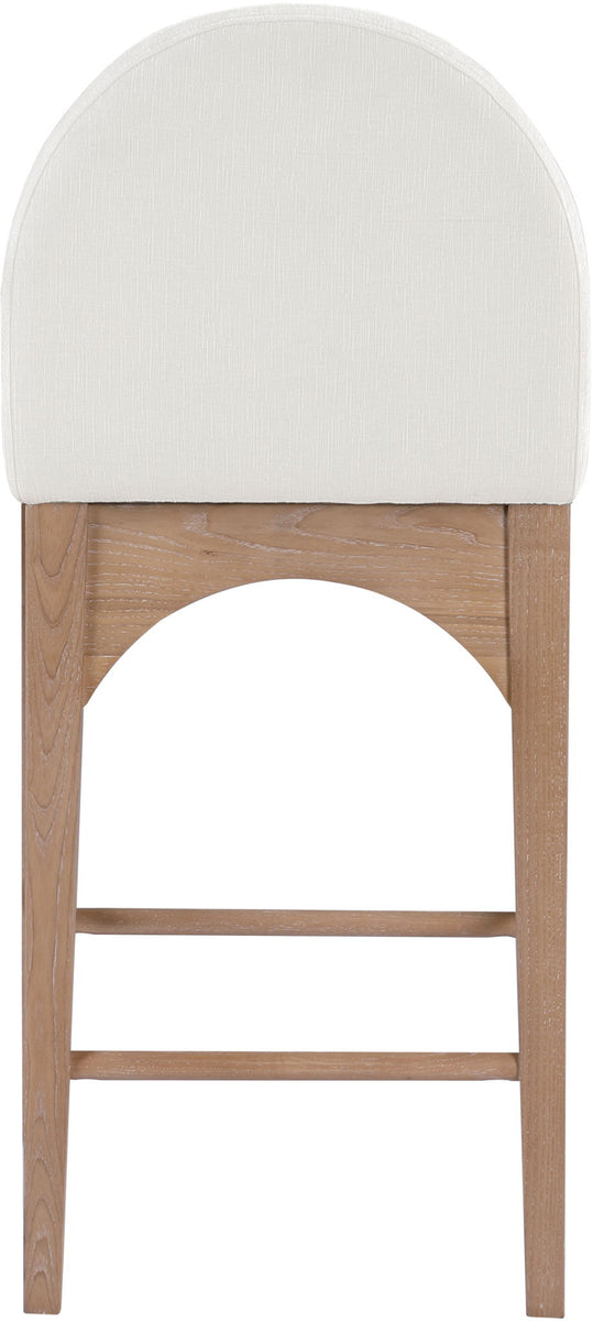 Waldorf - Chenille Stool With Natural Legs