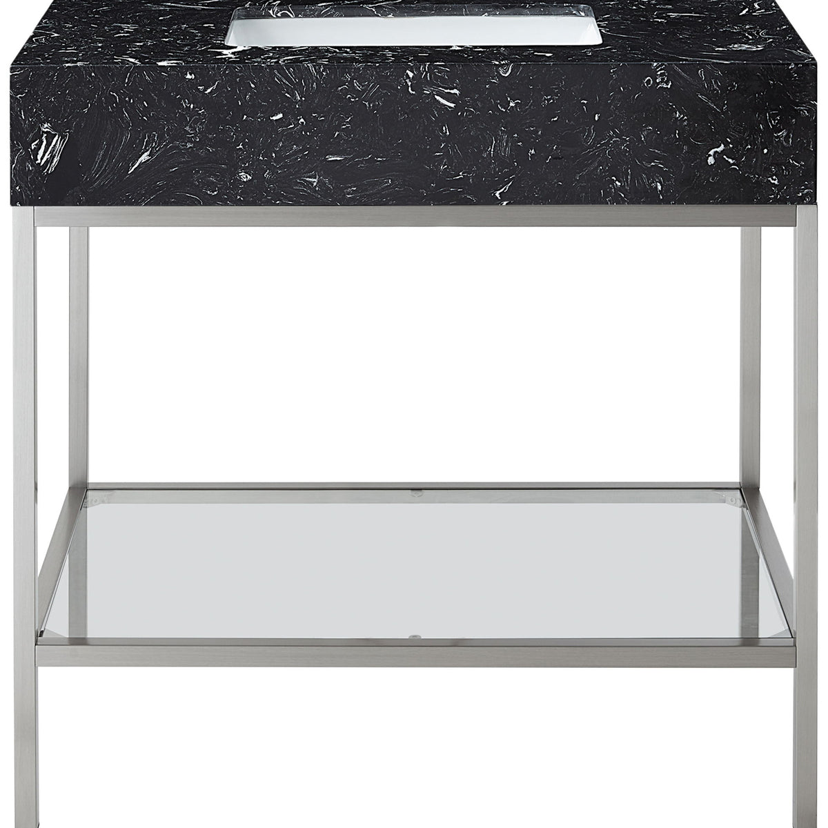 Marmo - Engineered Marble Bathroom Vanity With Chrome Base