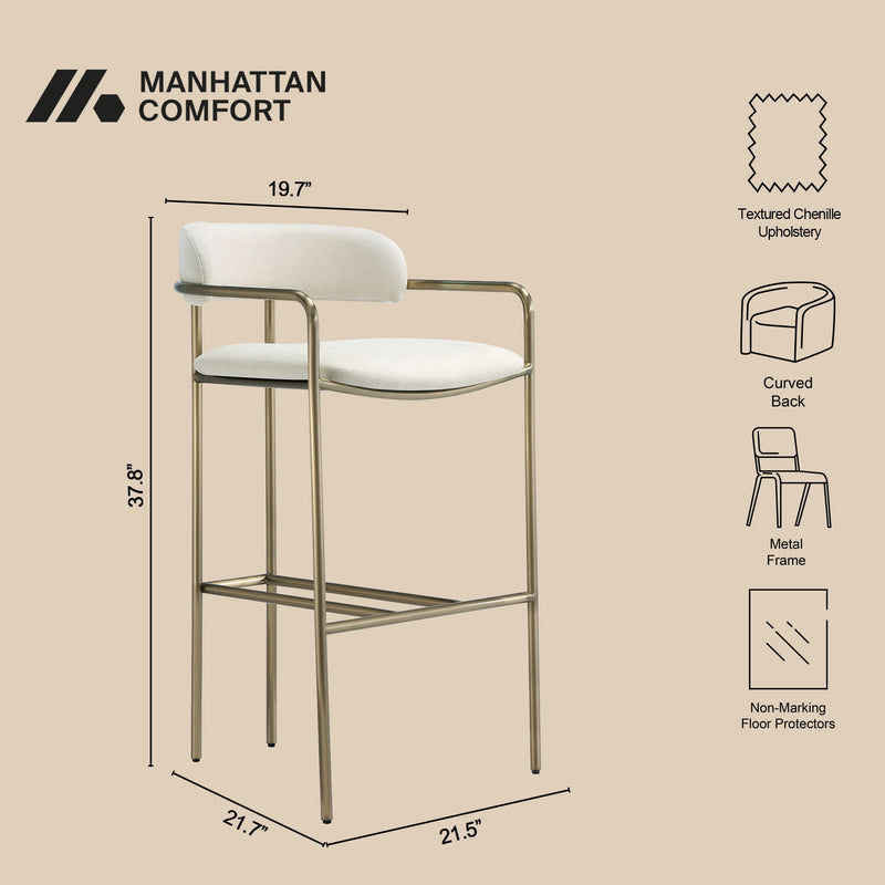 Manhattan Serene - Metal Upholstered Barstool