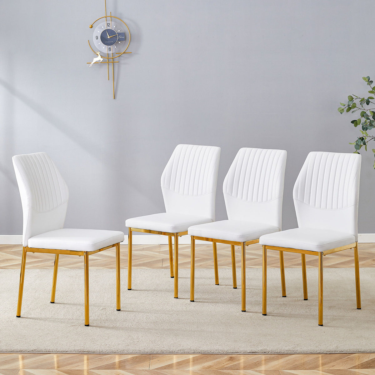 Luxury Simple Chair With Metal Gold Leg