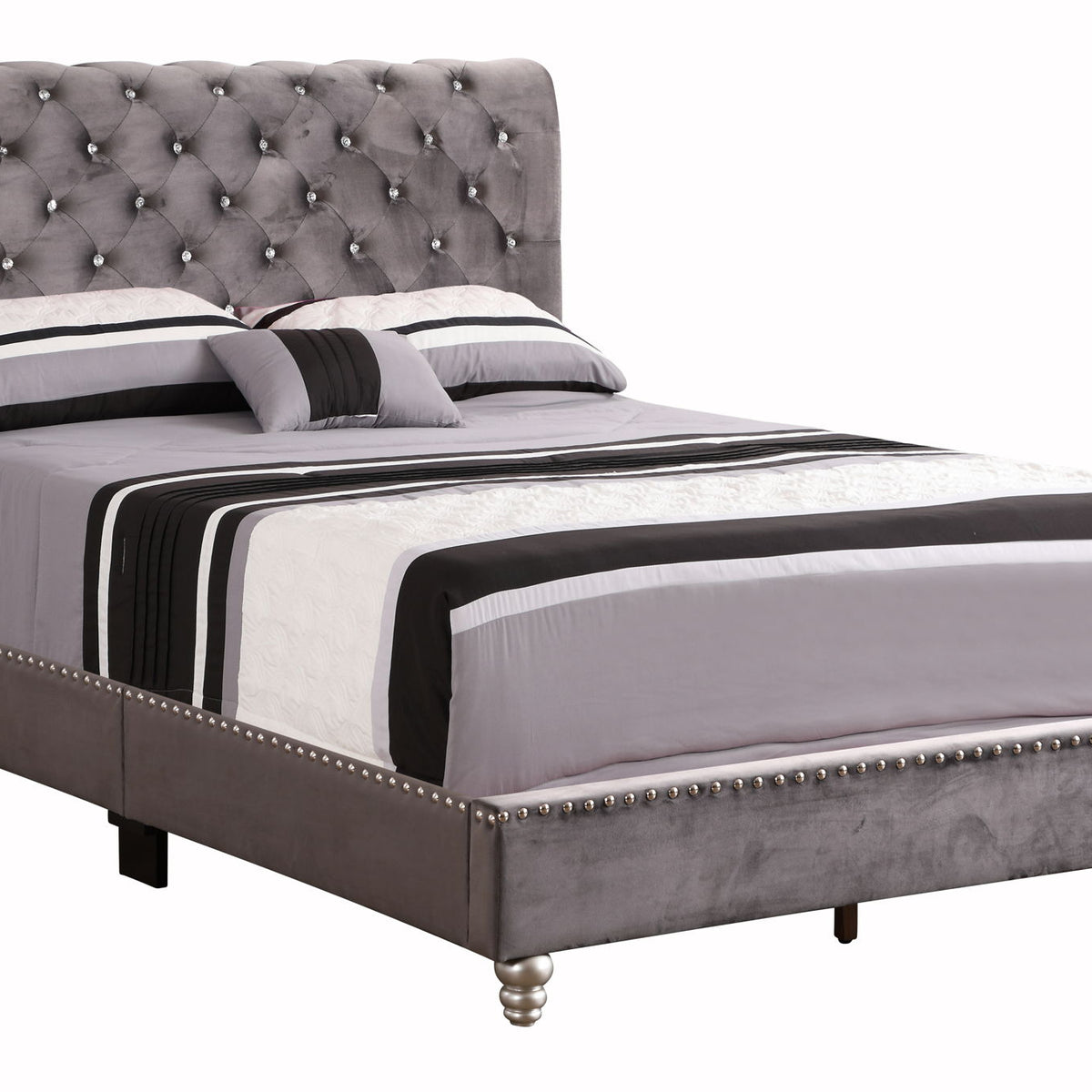 Elegant Transitional Upholstered Bed