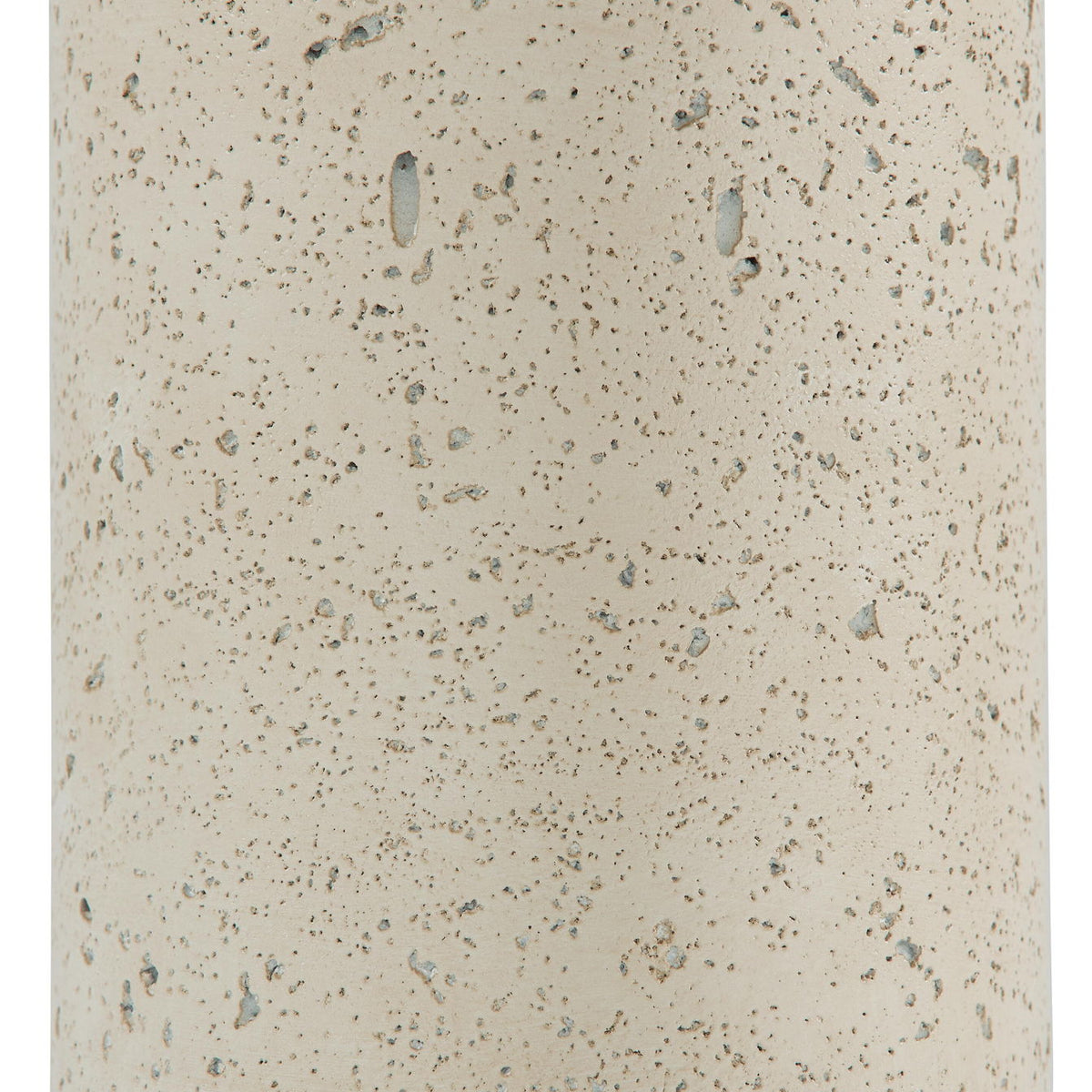 Speckled beige poly lamp base cylinder with visible surface texture
