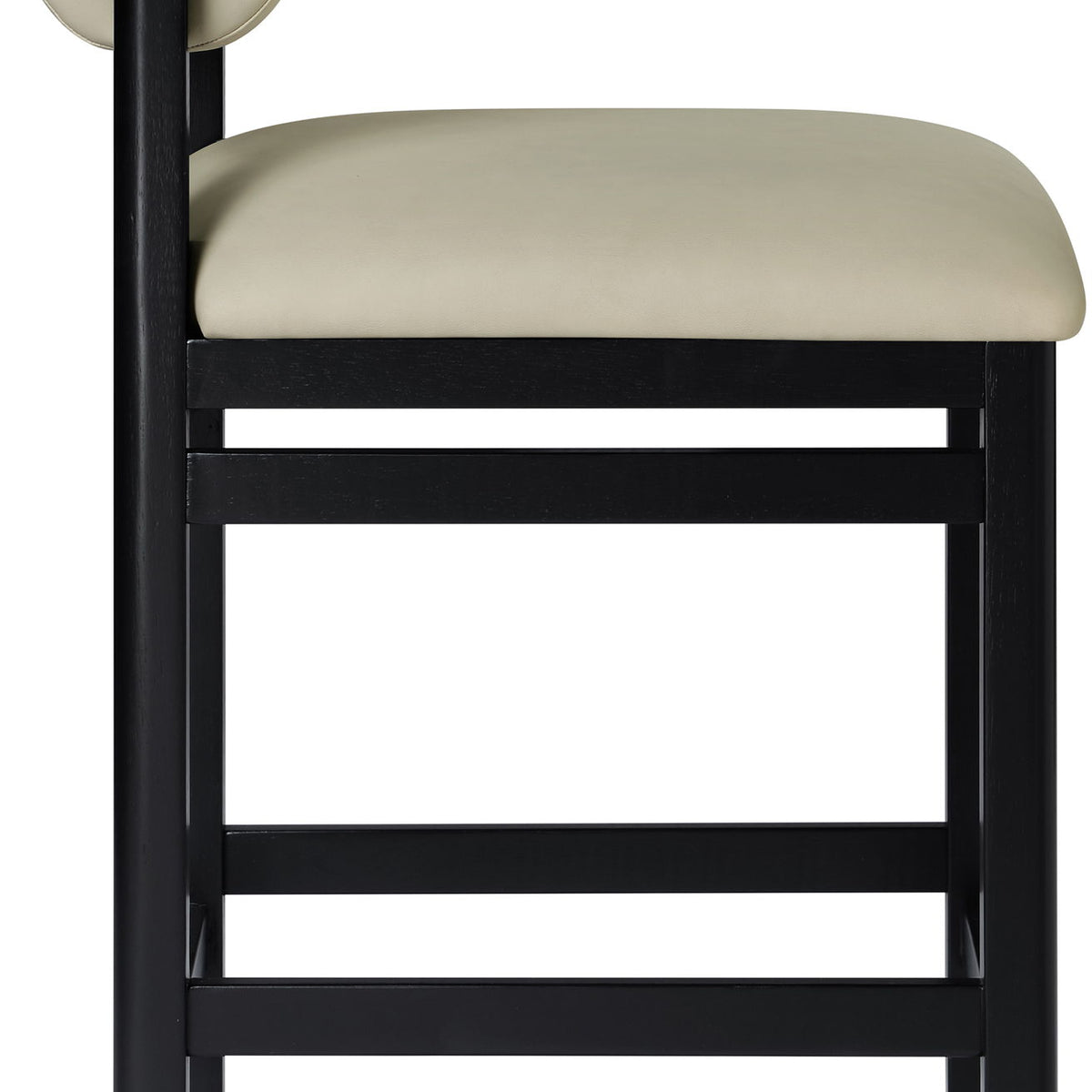 Roundhill - Faux Leather Counter Stool - Black Frame