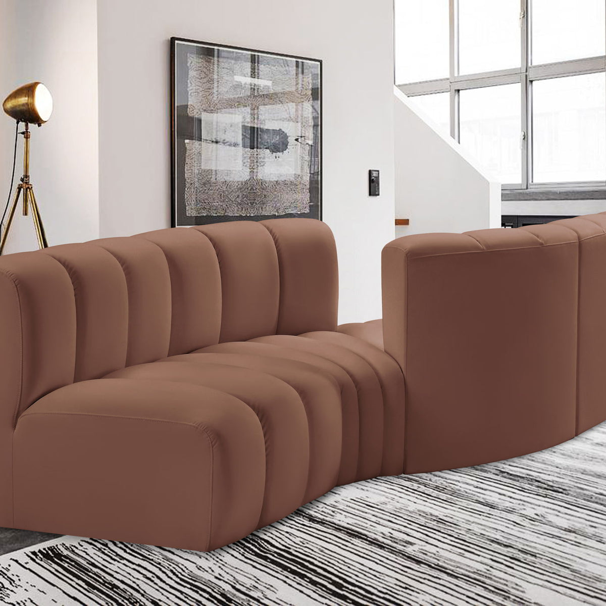 Arc - Faux Leather 4 Piece Sofa