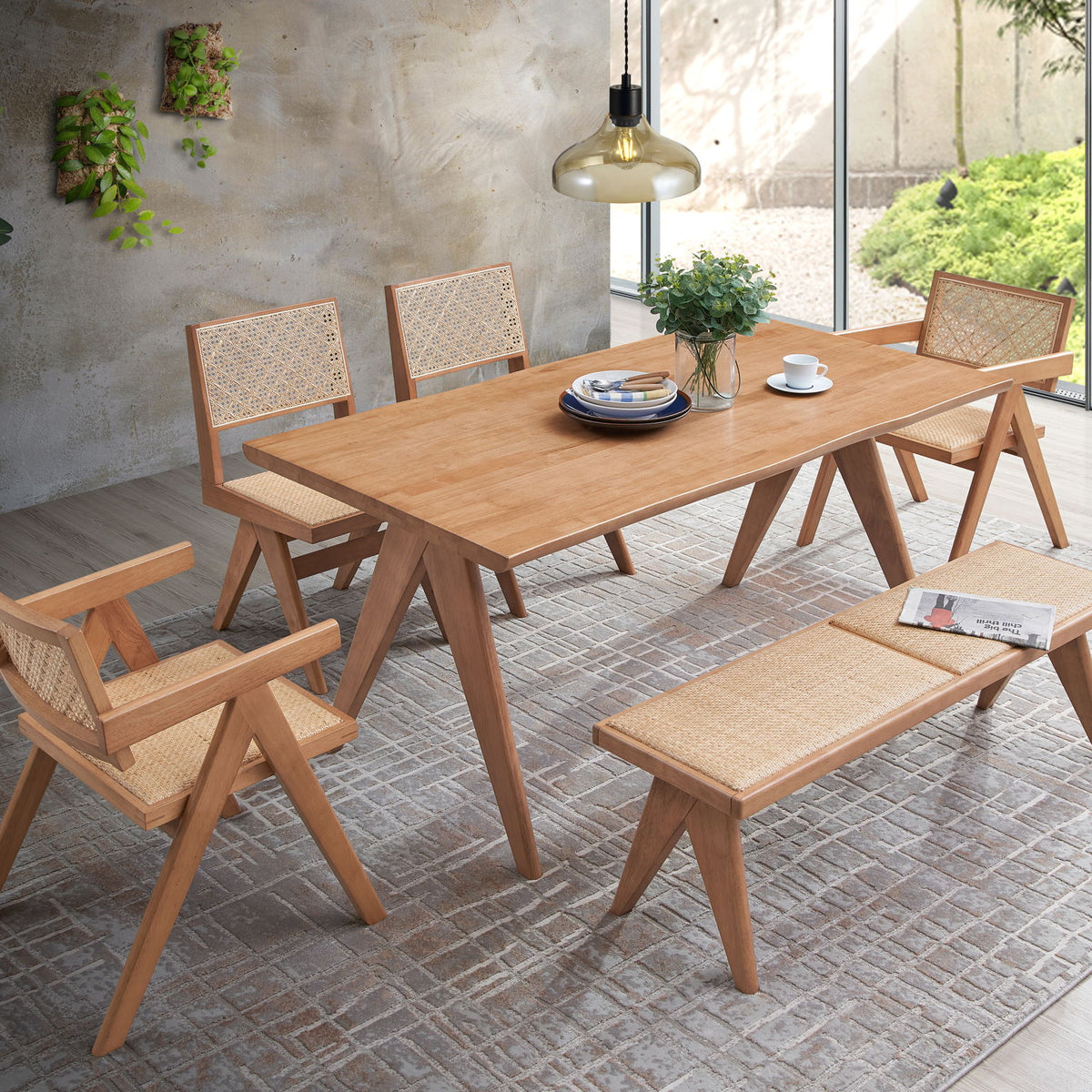 Velentina - 5 Pieces Patio / Outdoor Dining Set - Natural