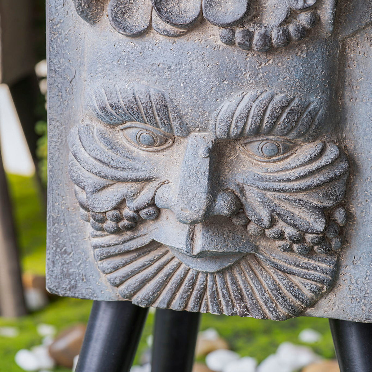Greek God Statue Planter With Legs - Gray
