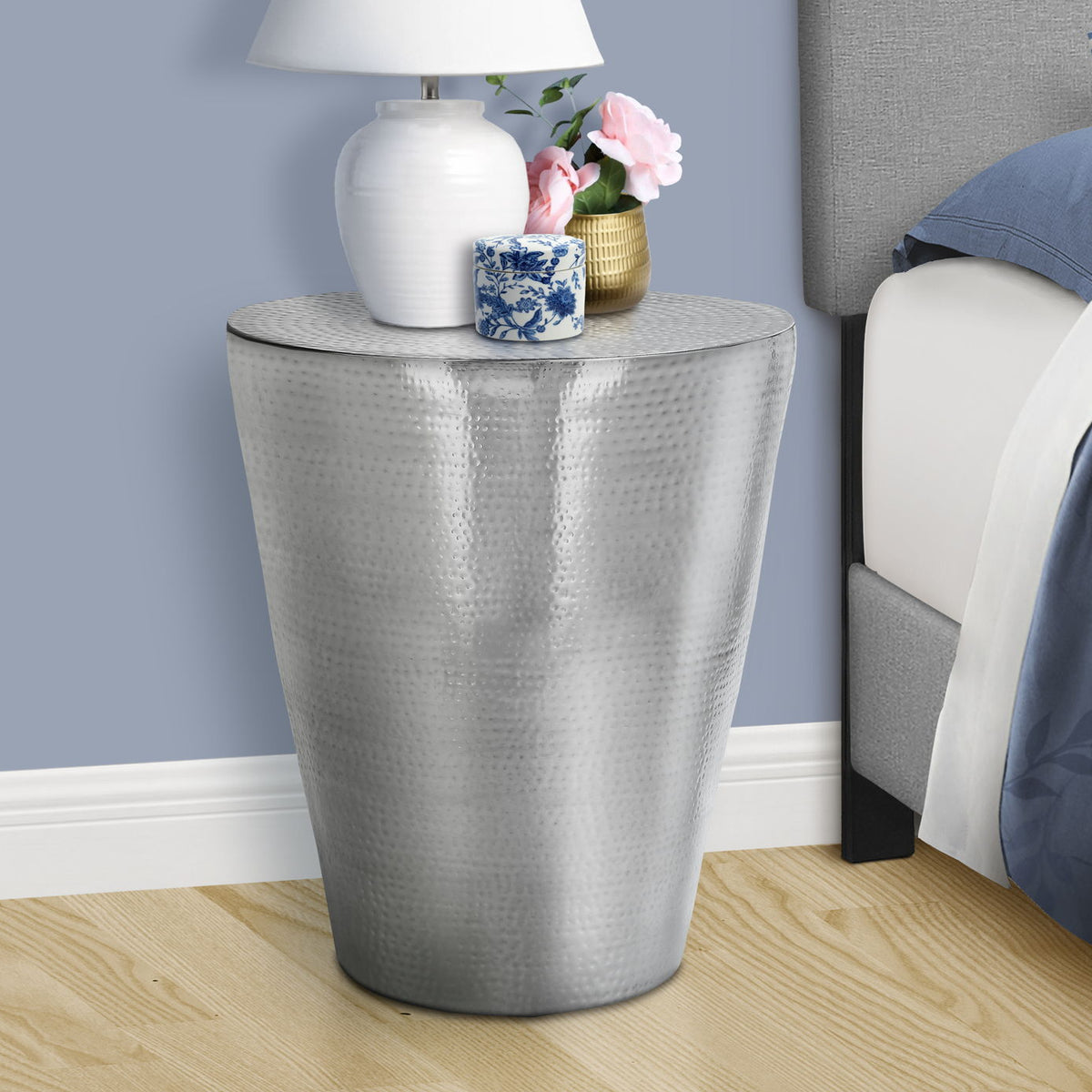 Drum Accent Side Table, Elegant Design