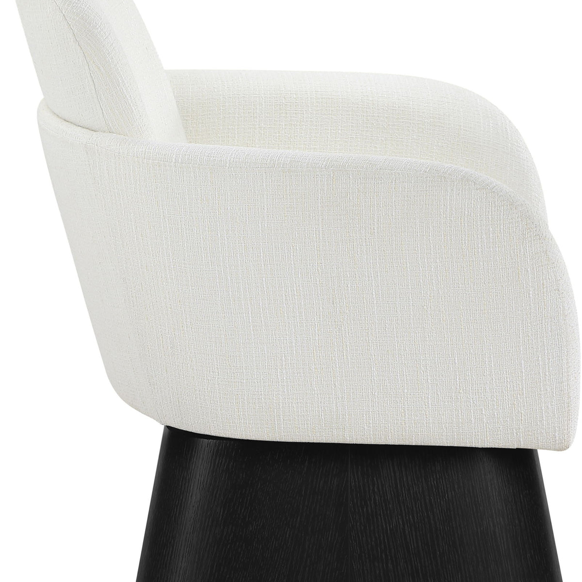 Marlowe - Linen Textured Fabric Upholstered Swivel Accent Chair - Stained Black