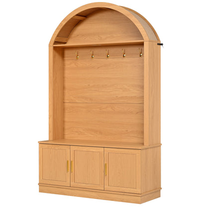 Arched Top Hall Tree With 5 Hooks