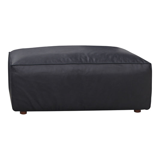 Form - Ottoman Vantage Black Leather - Black