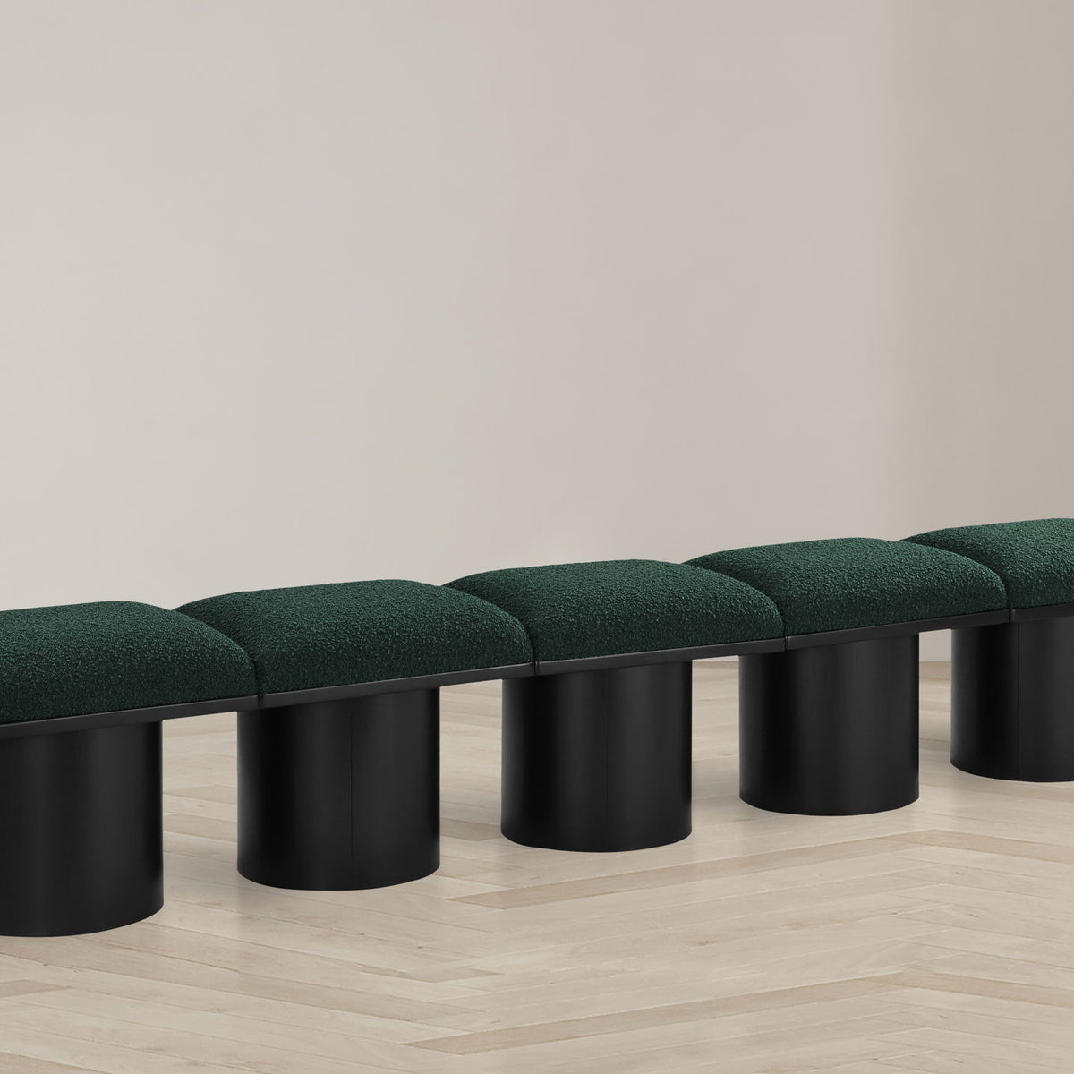 Pavilion - 5 Piece Modular Bench With Black Base