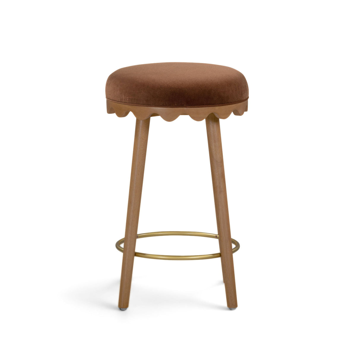 Oodle - Performance Vegan Mohair Light Walnut Stool