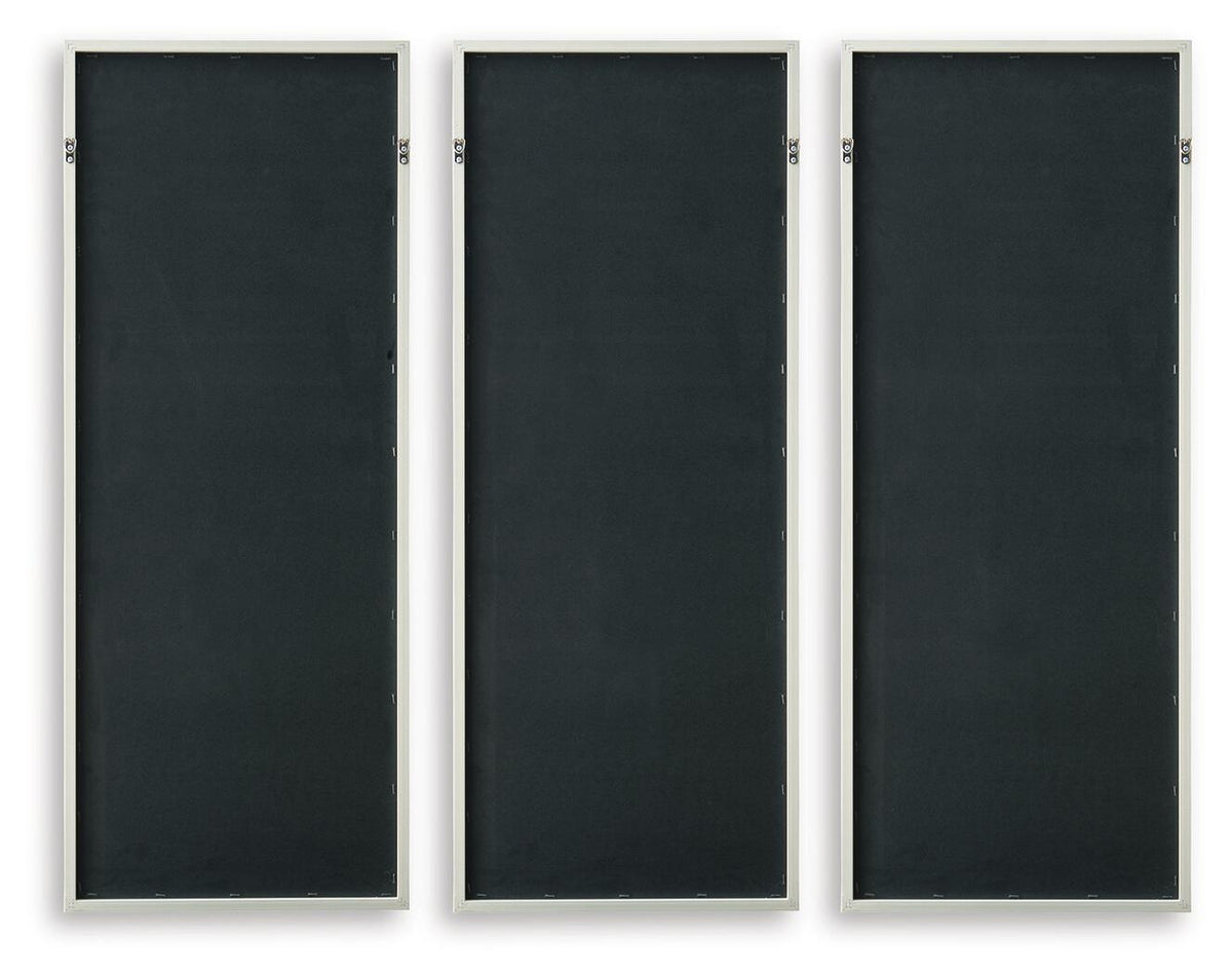 Set of 3 wall art frames with dark backing panels