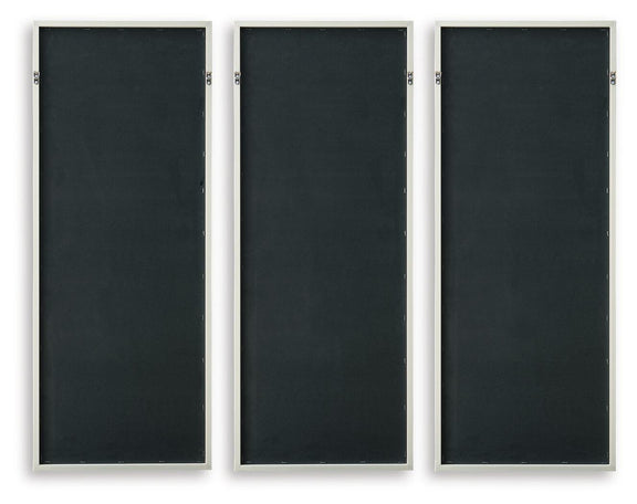 Set of 3 wall art frames with dark backing panels