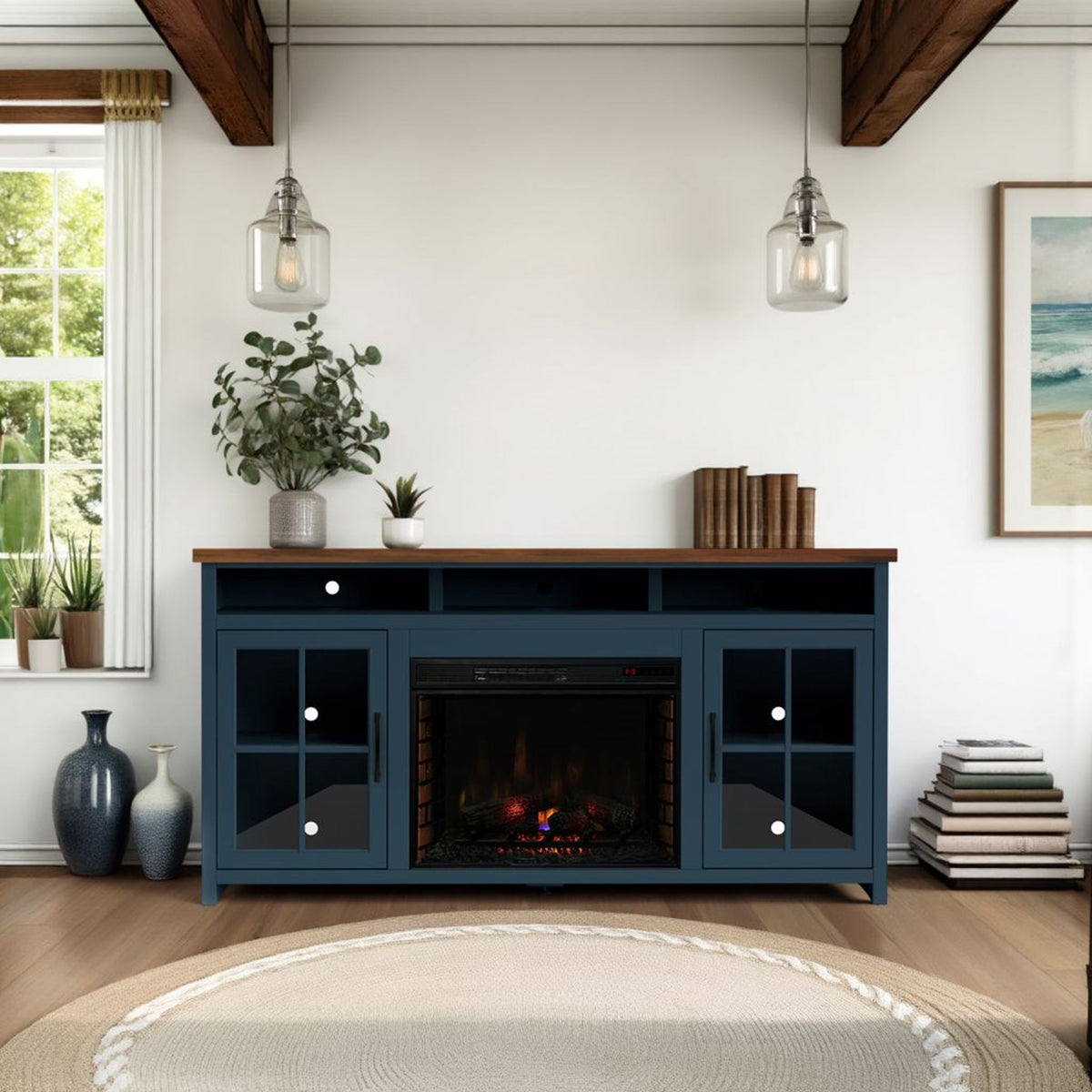 Nantucket - 74" Fireplace TV Stand Console