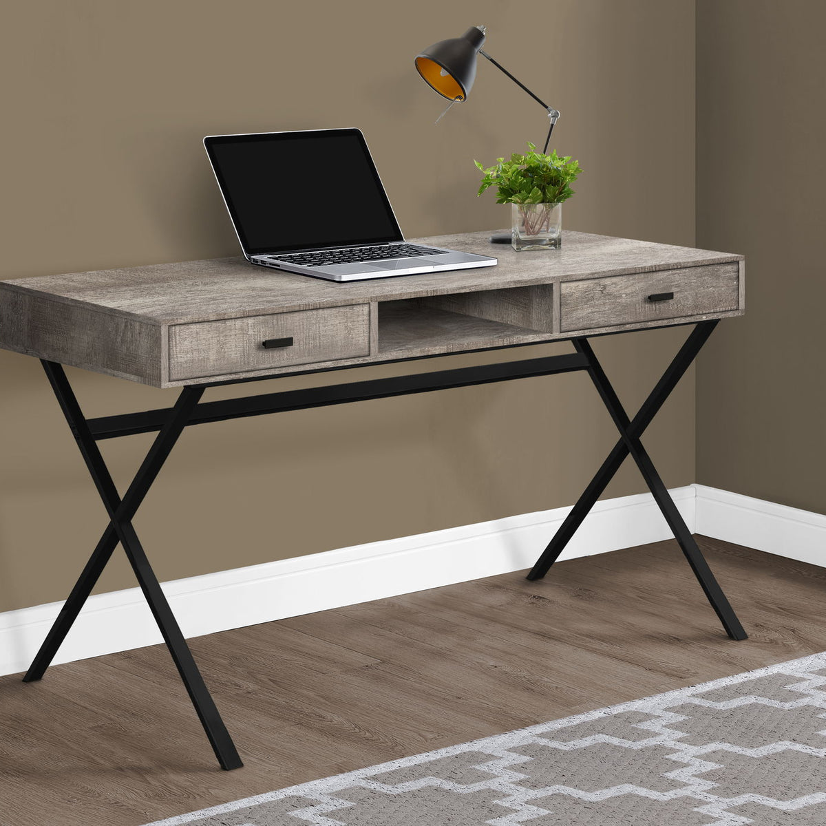 Computer Desk For Home Office, Laptop, Storage Drawers, Glossy Contemporary & Modern