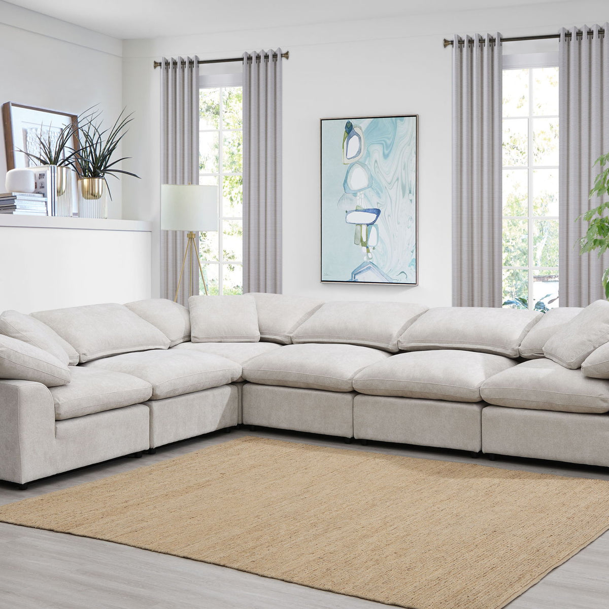 Naveen - 6 Piece Modular Sectional - Ivory