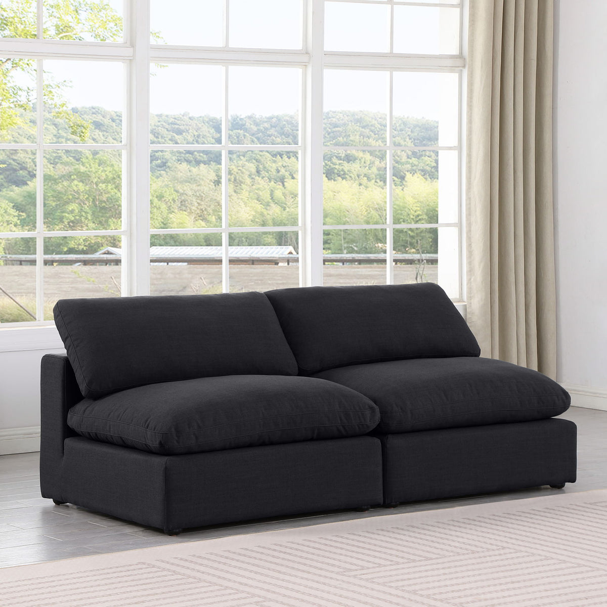 Comfy - Linen Modular Armless Sofa 2 Seats