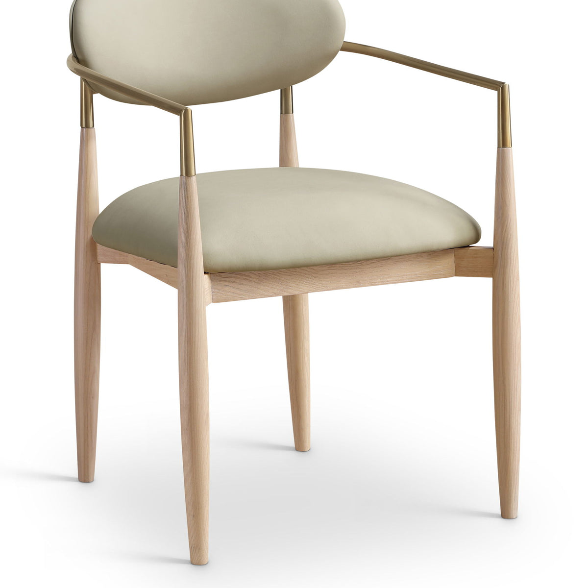 Riccio - Dining Arm Chair (Set of 2) - Natural And Gold Frame