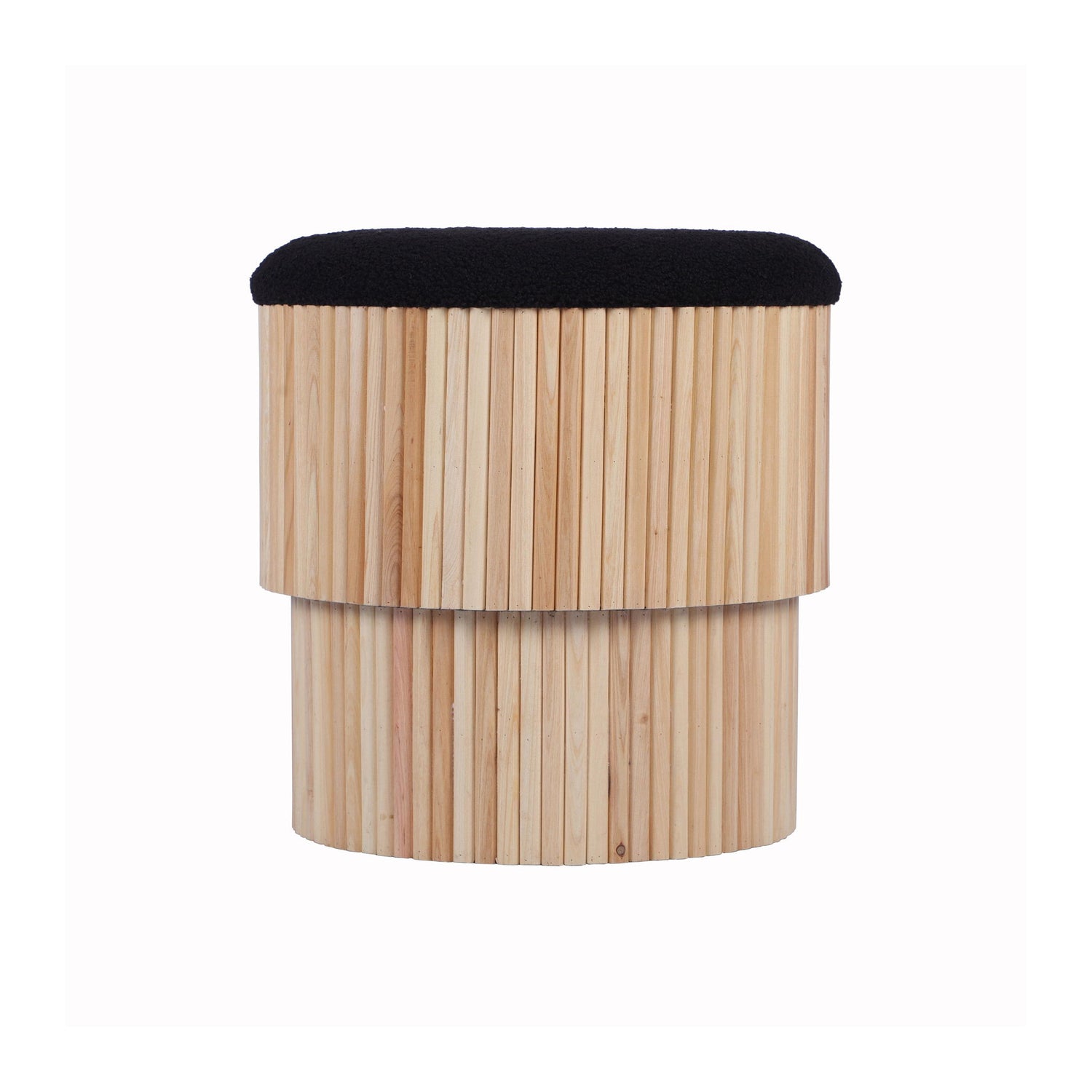 Sagano - Tiered Storage Ottoman - Black