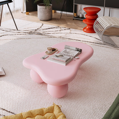 Cloud-Shaped Coffee Table Sphere Legs Pink 40-inch