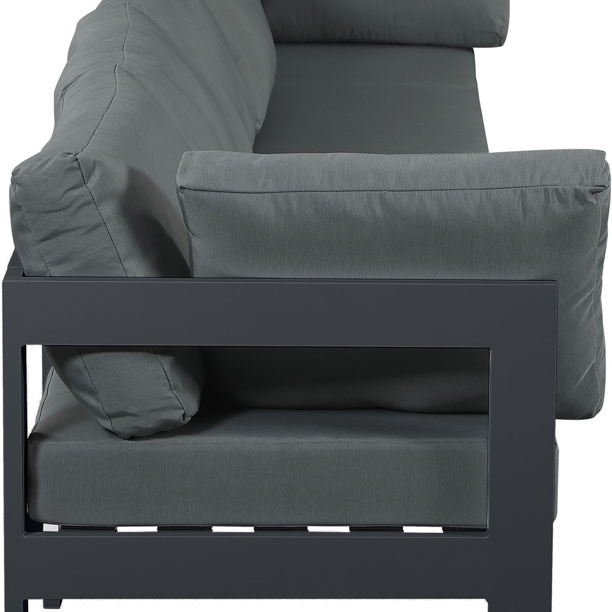 Nizuc - Outdoor Patio 5 Seat Modular Sofa With Gray Frame