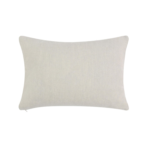 Ivory solid-look rectangular throw pillow with simple stitched seam.