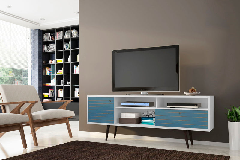 Manhattan Liberty - 71" TV Stand With White Frame