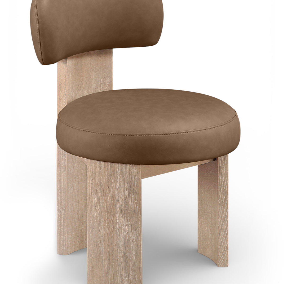 Atelier - Vegan Leather Upholstered Dining Chair (Set of 2) - Painted Natural Frame