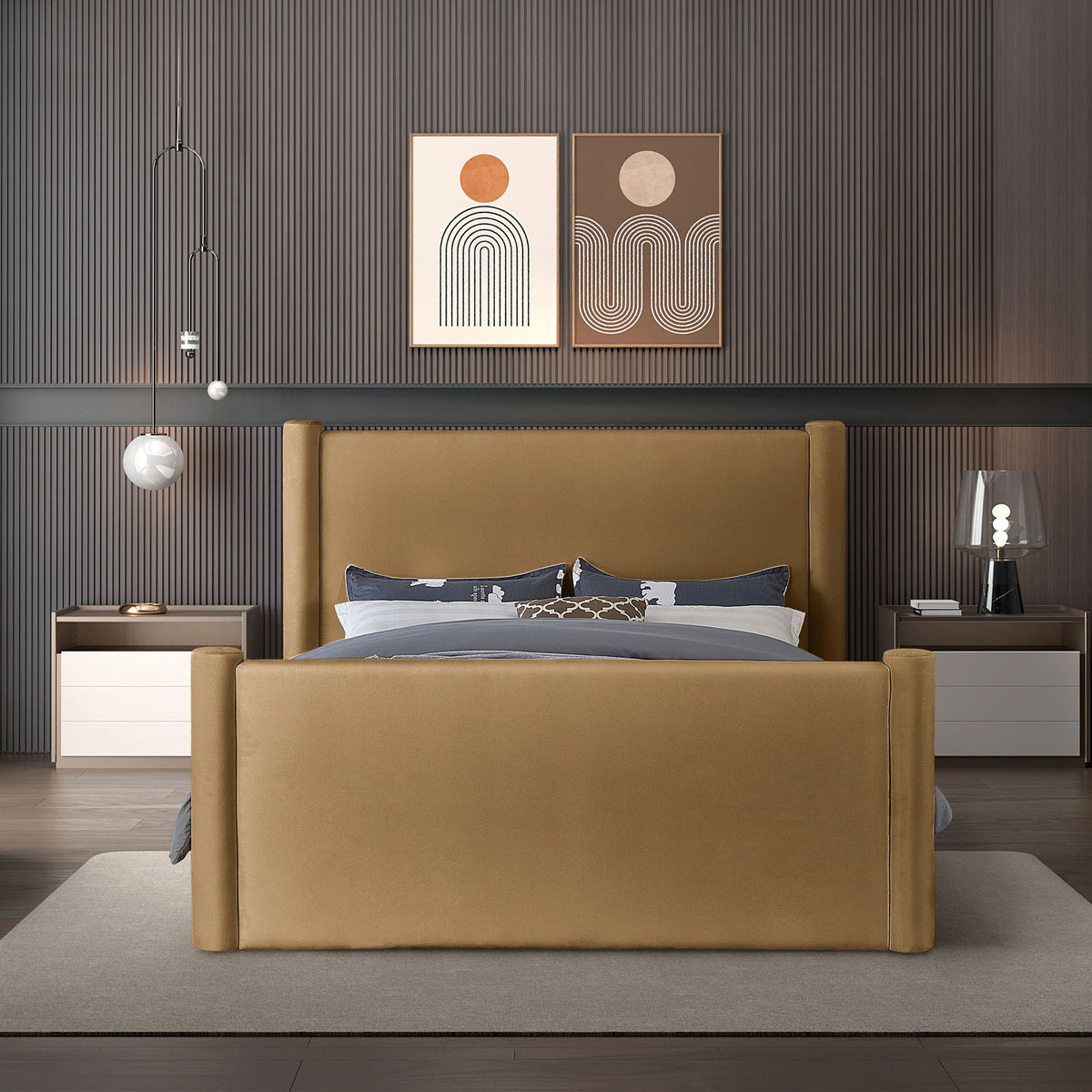 Elias - Velvet Upholstered Bed