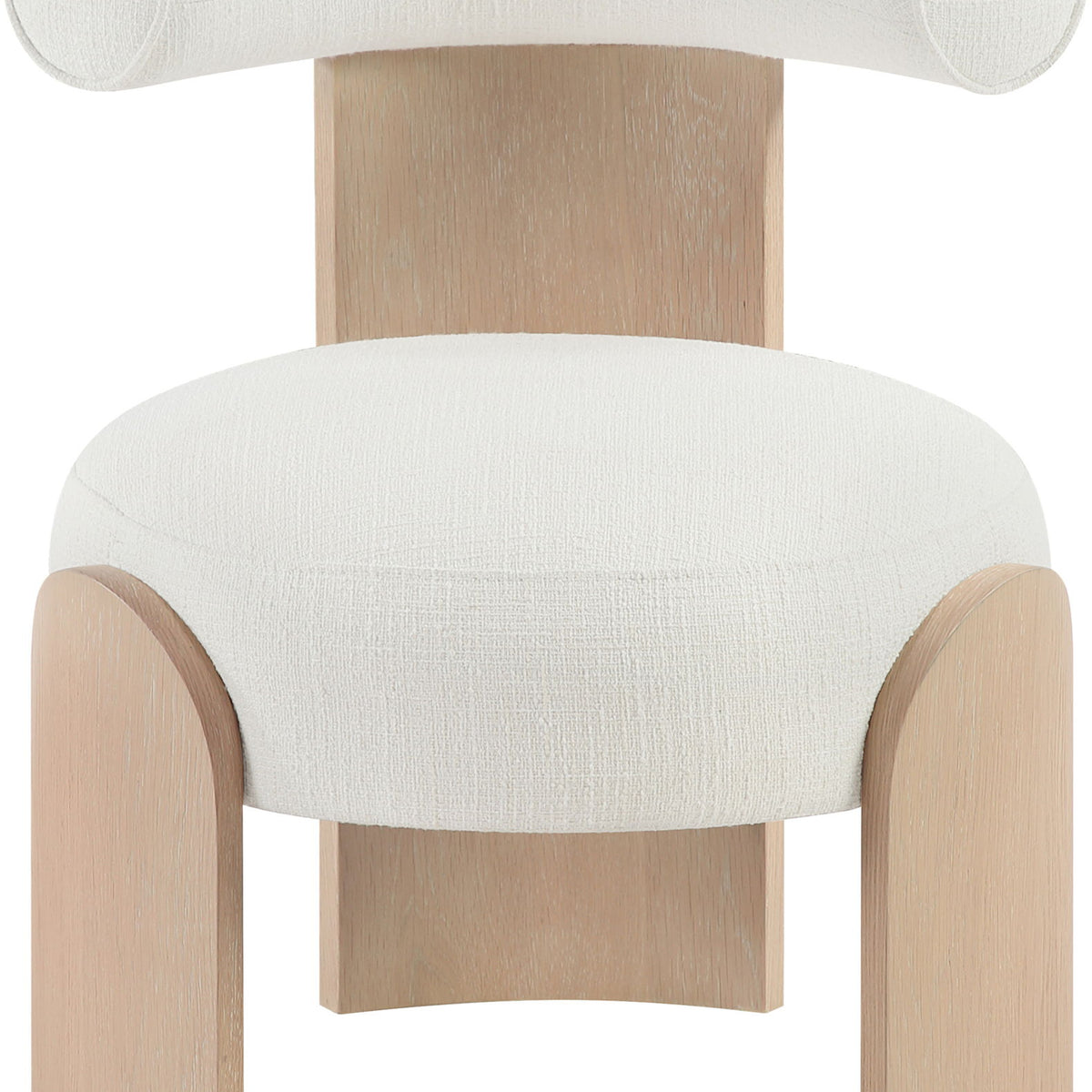 Calder - Linen Textured Fabric Upholstered Accent Chair - Painted Natural Base