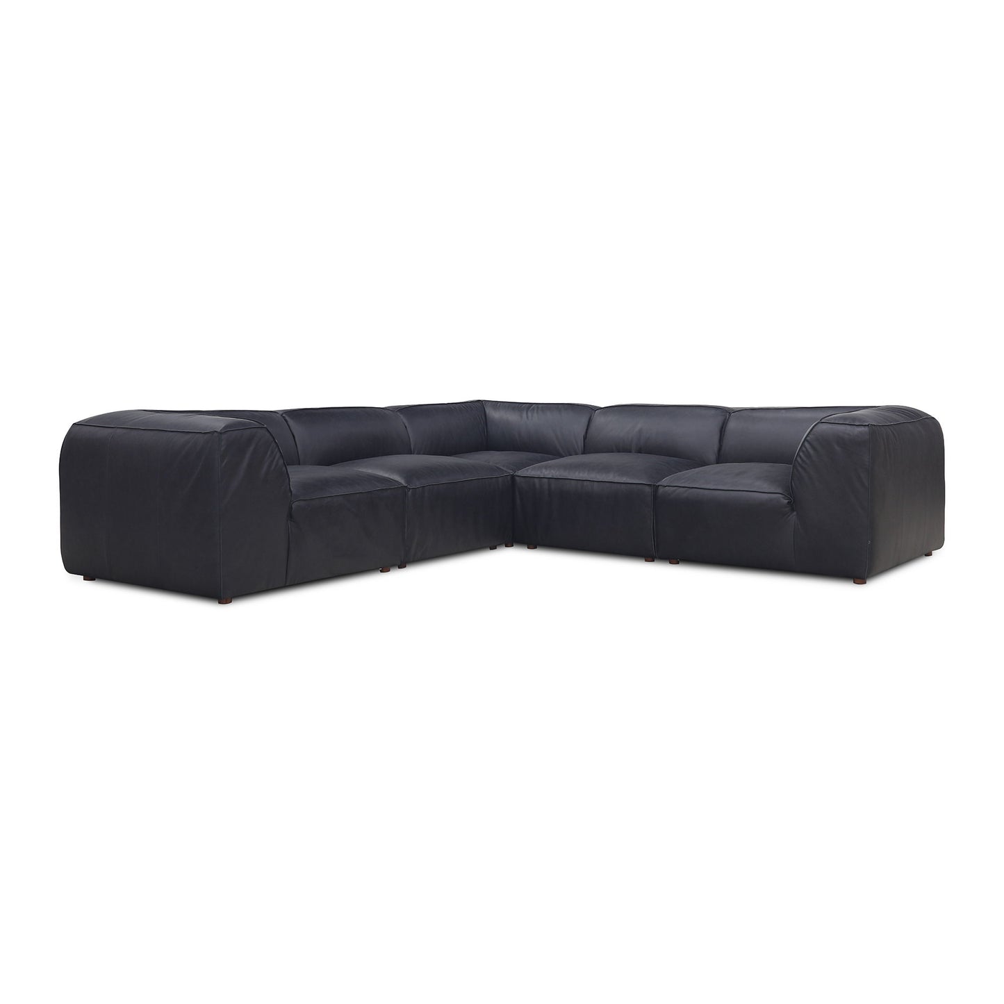 Form - Classic L Modular Leather Sectional - Vantage Black